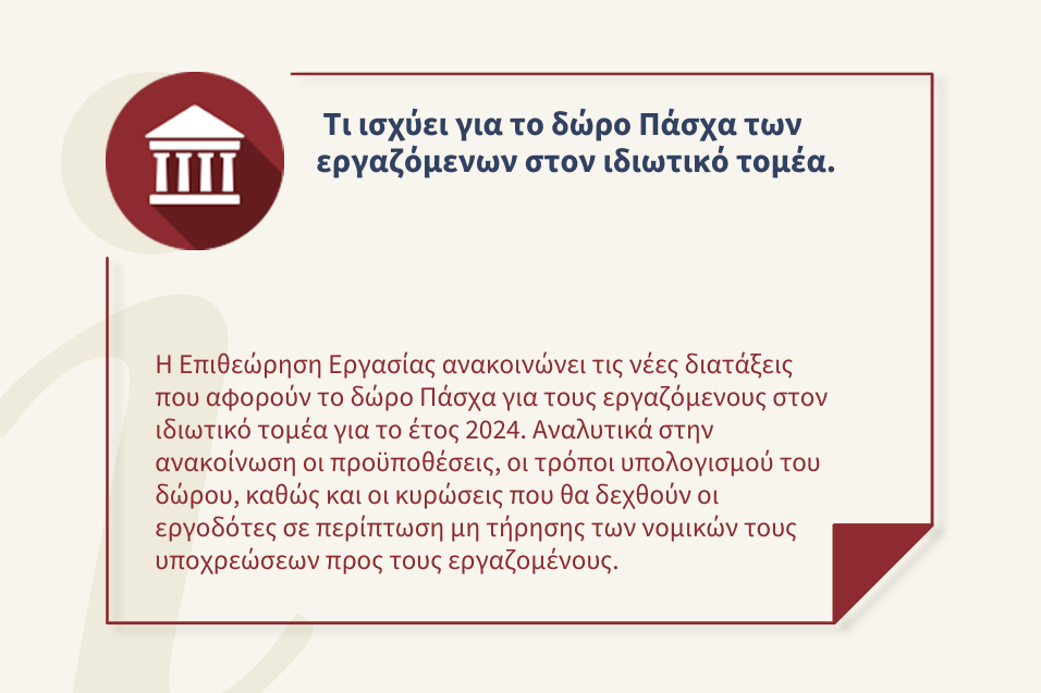 Τι ισχύει για το δώρο Πάσχα των εργαζόμενων στον ιδιωτικό τομέα